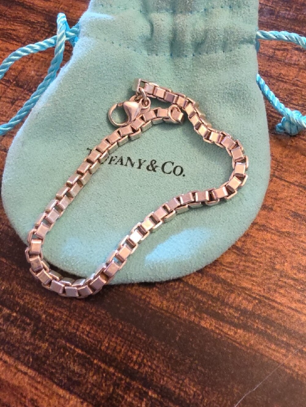 Tiffanya Men's Silver Box Chain Bracelet - Unbranded